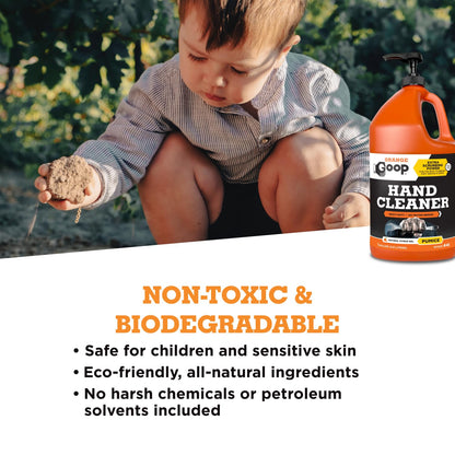 GOOP Orange Liquid with Pumice Multi-Purpose Waterless Hand Cleaner - 1 Gallon Pump Bottle