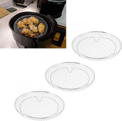 Fdit 3Pcs Air Fryer Racks, Stackable Dehydrator Racks for Food Grade Stainless Steel Air Fryer Accessories