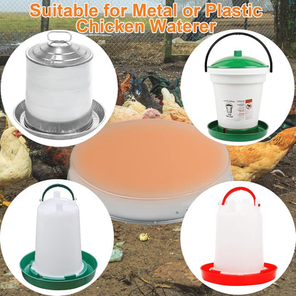 6 125W Poultry Chicken Water Heater: Chicken Water Heater Base for Winter, for Plastic/Metal Poultry Watere Under