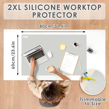 31.5" x 23.6" Extra Large Silicone Mat for Resin Casting, Crafts and Epoxy, Nonstick Silicone Sheet for Jewelry Casting Molds, Countertop Protector Mat Heat Resistant Placemats by Foepoge, Gray