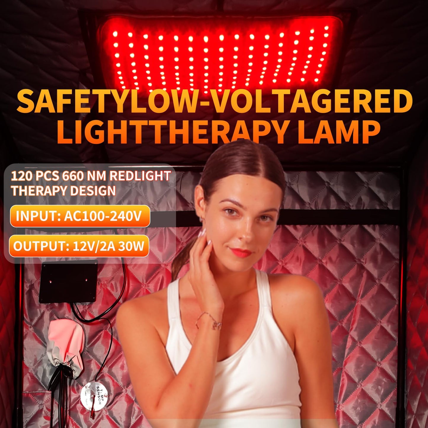 Portable Infrared Sauna for Home, Full Size Foldable Personal Sauna Box with 660nm Red Light Therapy, Independent Heating Foot Pad and Portable Chair for Indoor Relaxation & Detox
