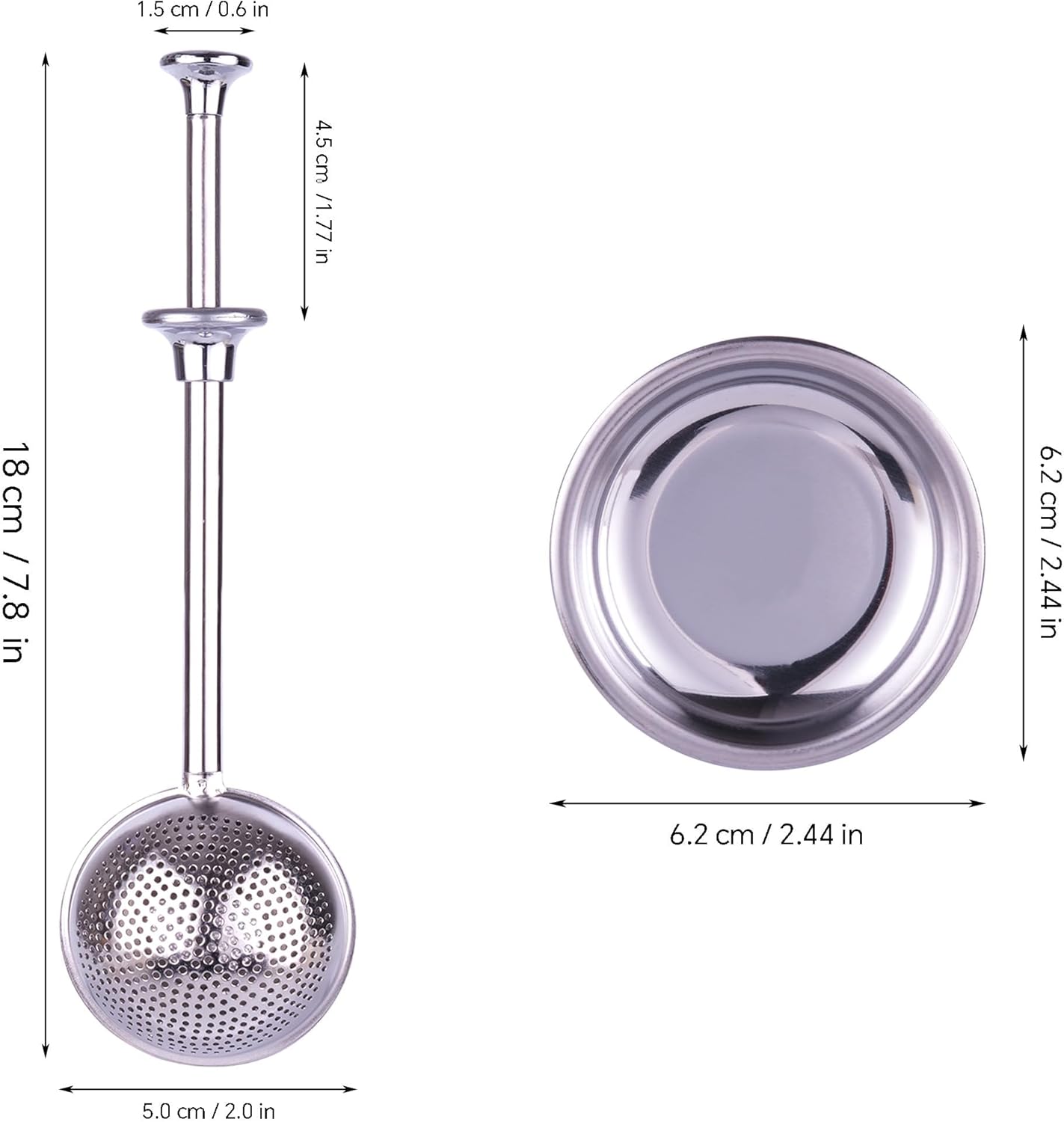 Sugar Shaker and Flour Sifter, 304 Stainless Steel Powdered Sugar Duster for Baking, Small Tray Included