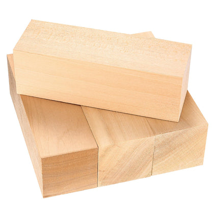Basswood Carving Blocks, 4 Pcs Unfinished Wooden Blocks for Crafts, Basswood for Wood Carving Blocks, Bass Wood for DIY Carving, Crafting, Whittling, for Adults Beginner Experts - 5.9x2x2