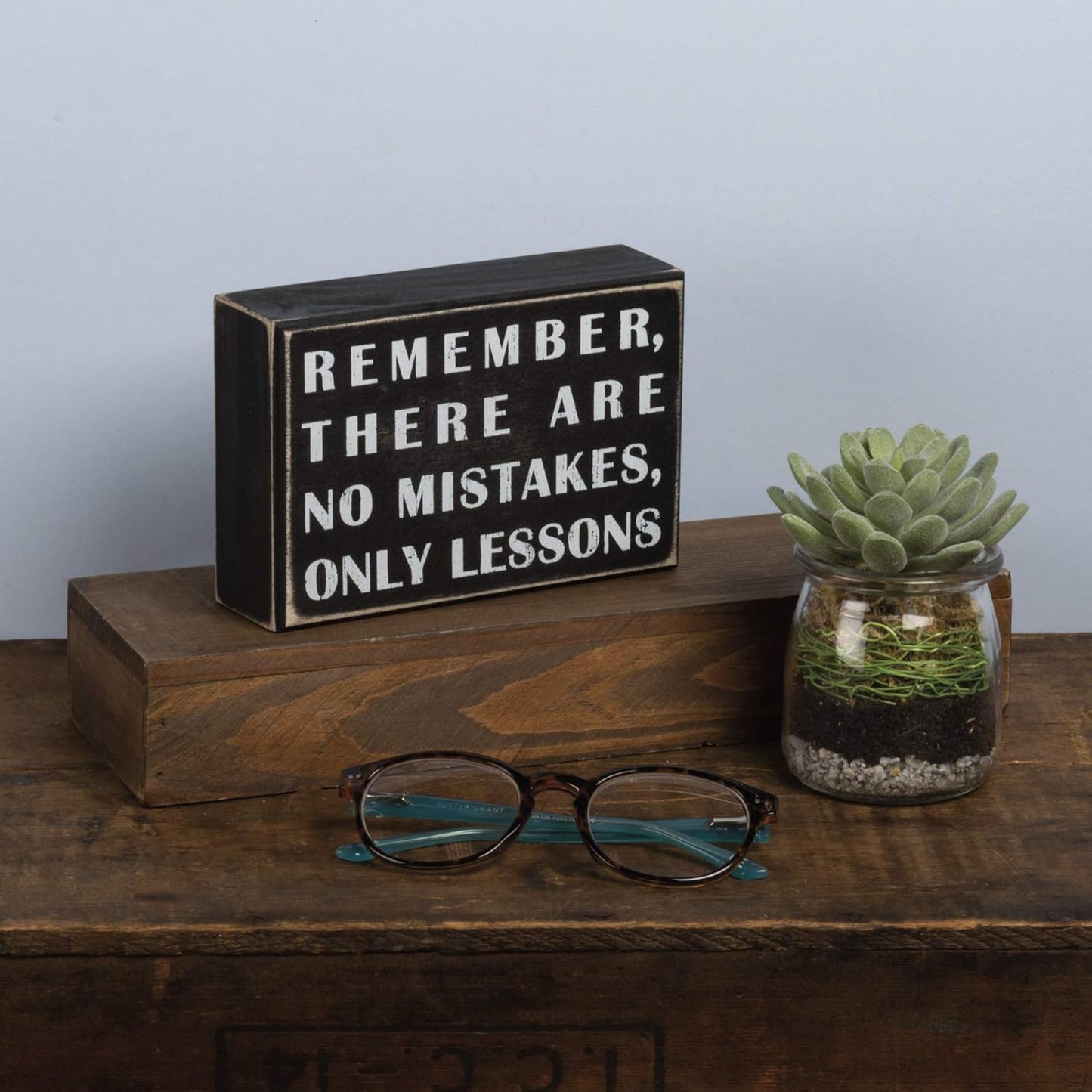 Primitives by Kathy 17399 Classic Box Sign, 6 x 4-Inches, No Mistakes Home Decor
