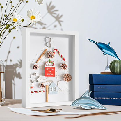 Picrit Shadow Box Frame 11x14, Display Case Box with High Definition Real Glass and Black Back for Memorabilia, Baby Items, Wedding Memories, Crafts, Tickets and Photos, White