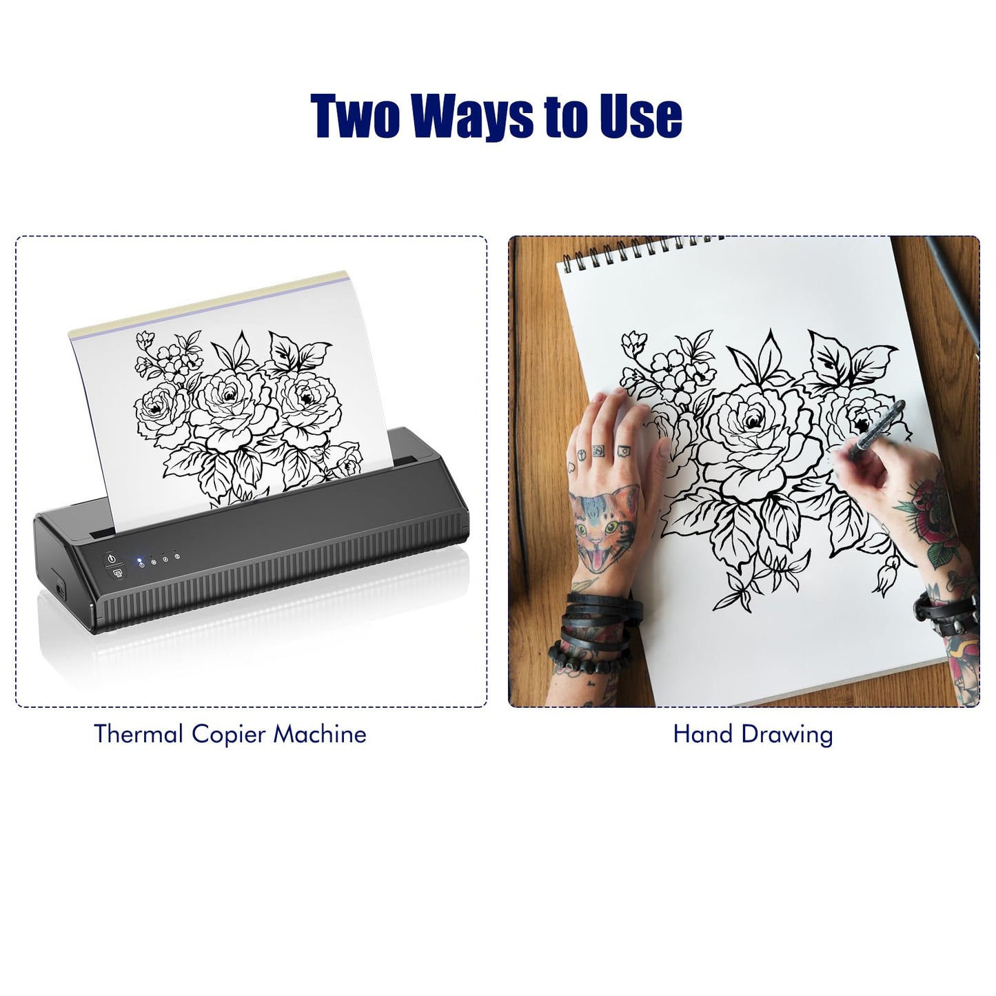 Tattoo Transfer Paper, 120 Sheets Tattoo Stencil Paper, Stencil Paper for Tattooing - A4 Size, 4 Layers Thermal Transfer Paper DIY Tattoo (120PCS)