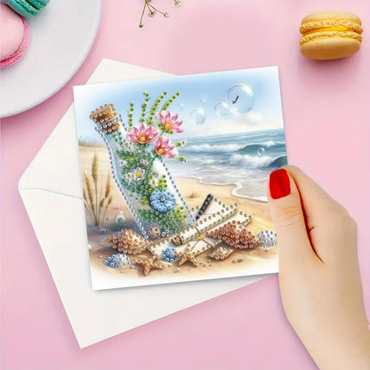 DDGYP 6 PCS Diamond Art Greeting Cards, 5.9x11.81 Inch DIY Diamond Painting Greeting Cards Kits with Envelopes, Diamond Art Cards for Birthday, Wedding, Christmas, Graduation, Celebration Gifts
