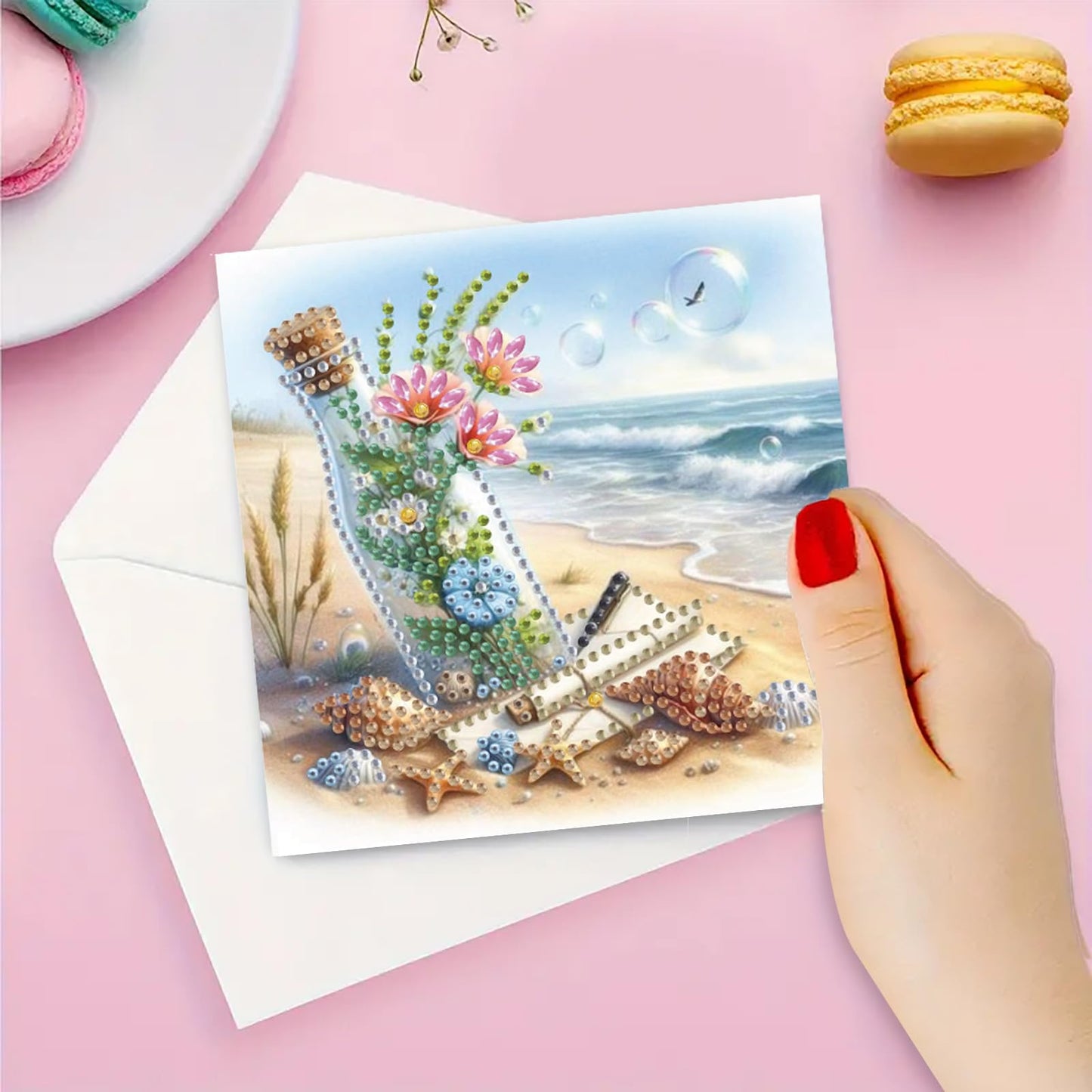 DDGYP 6 PCS Diamond Art Greeting Cards, 5.9x11.81 Inch DIY Diamond Painting Greeting Cards Kits with Envelopes, Diamond Art Cards for Birthday, Wedding, Christmas, Graduation, Celebration Gifts