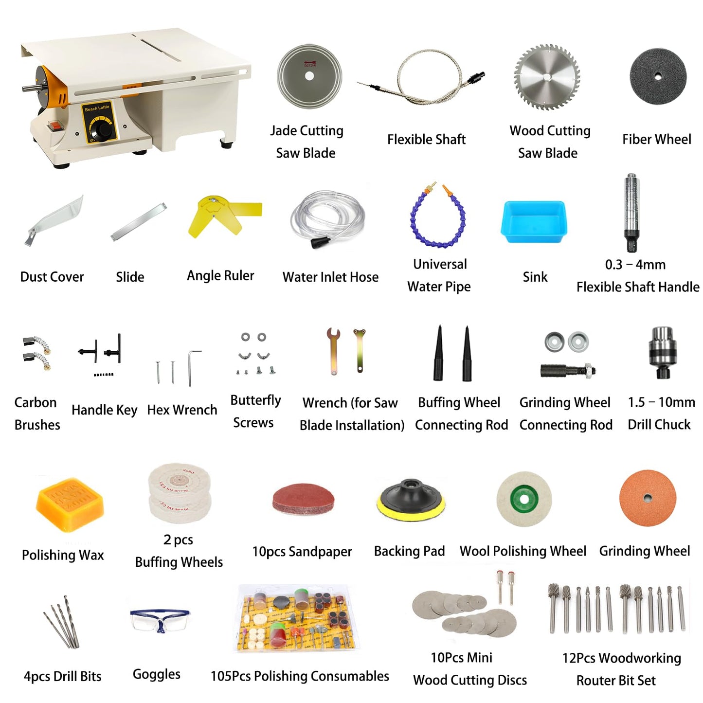 Lapidary Saw for Cutting Jewelry Rocks, 110V 750W Lapidary Equipment Mini Table Saw for DIY Gem Stone Jade Polishing Grinding Woodworking Carving