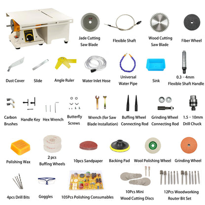 Lapidary Saw for Cutting Jewelry Rocks, 110V 750W Lapidary Equipment Mini Table Saw for DIY Gem Stone Jade Polishing Grinding Woodworking Carving