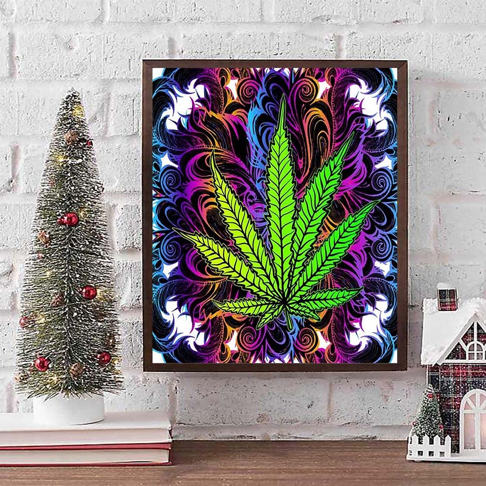 5D DIY Diamond Art Kits for Adults Leaf Full Drill Art Arts Craft for Home Wall Decor 12x16 inch