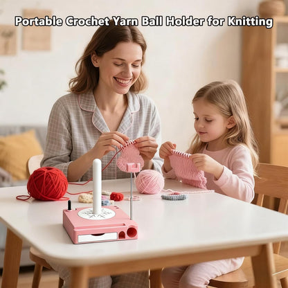 Portable Yarn Holder Spinner with Phone Stand | Detachable Spool Box & Crochet Organizer | Multi-Functional Knitting Accessory for Crocheters & Knitters (White)