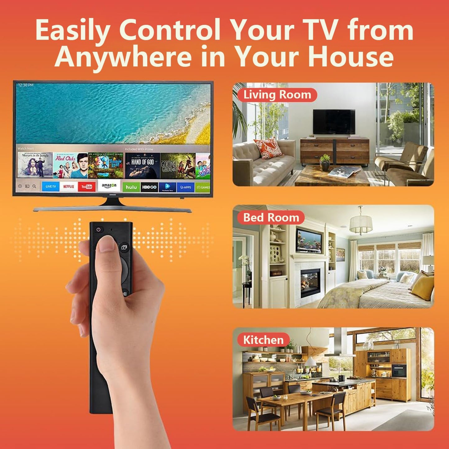 Replacement for Samsung TV Remote, for All 2019-2025 Samsung Remote Control for Smart TV with Voice Control. No Solarcell. 2-Year Warranty.