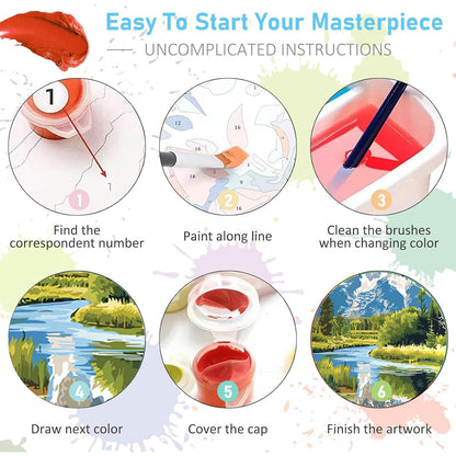 bleihum 6 Pack Paint by Numbers Kit for Adults National Park- Landscape Adult Paint by Number Kits on Canvas, DIY Acrylic Painting with Numbers Craft for Home Decor Gift 10x14 in