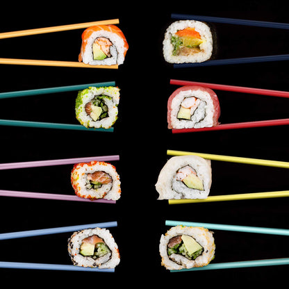 Boao 12 Pairs Colorful Chopsticks 9 Inch Reusable Fiberglass Chop Sticks Bulk Dishwasher Safe Lightweight Chopsticks Set Party Favor(Multicolor)