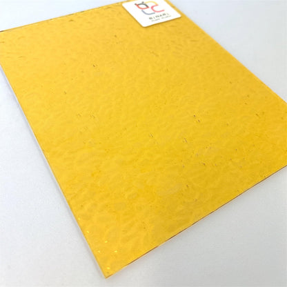 Wissmach Stained Glass Sheet: Light Amber English Muffle (8"x12"-1 Sheet) | Curated by BiNARi Glass Studio