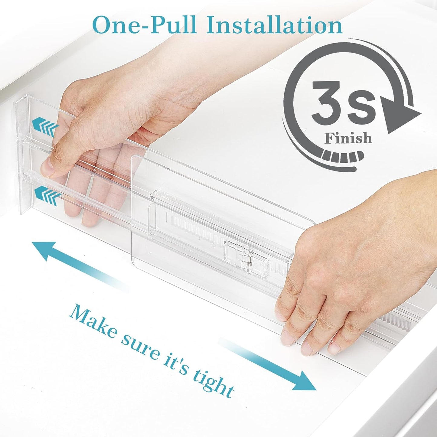 12 Pack 4" 10.2"-16.5" Vtopmart Drawer Dividers for Clothes, High Adjustable Expandable Dresser Drawer Organizer, Clear