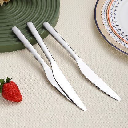 Dinner Knives Set of 12 Pieces, Stainless Steel Butter and Table Knives, Flatware Silverware Set, Dishwasher Safe