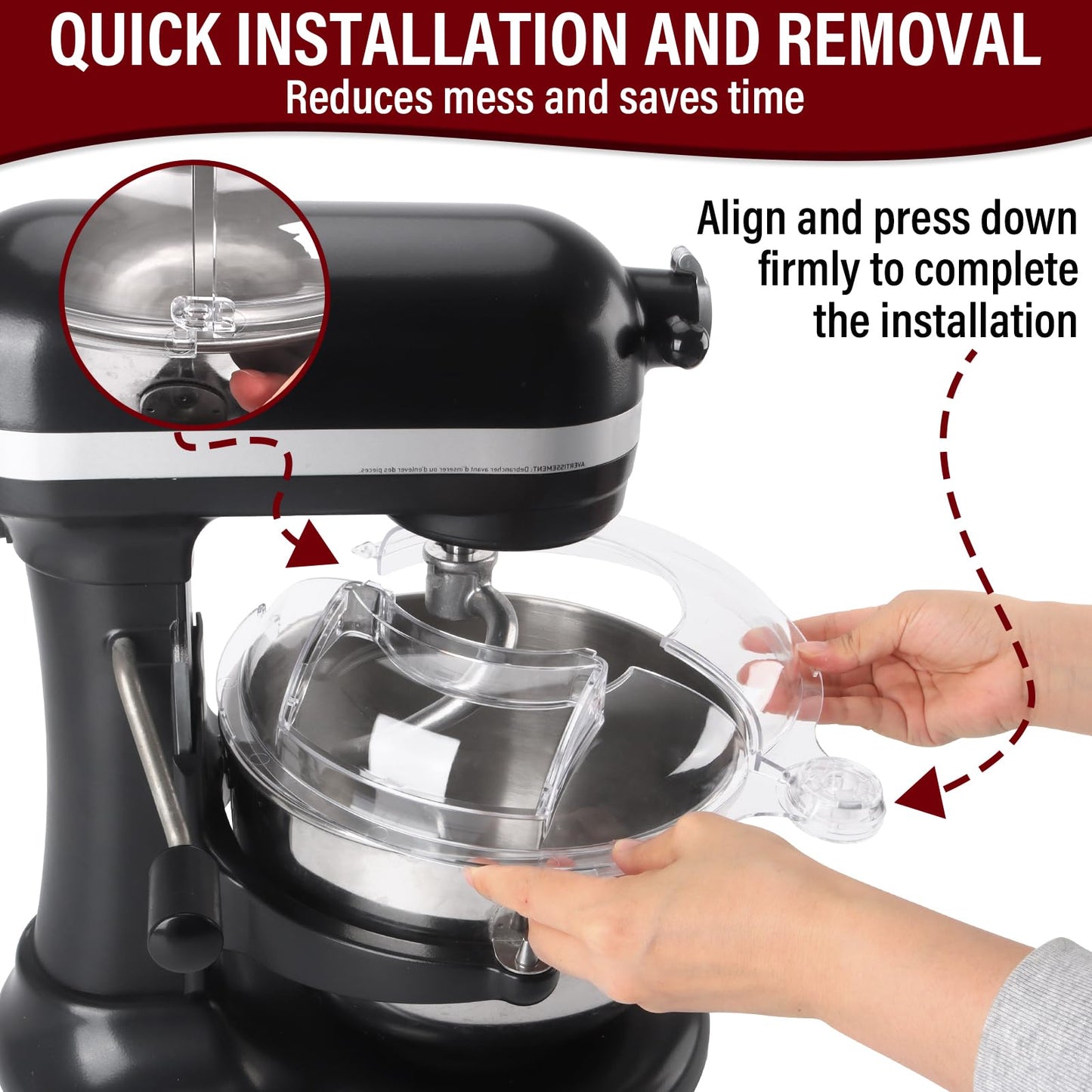Pouring Shield for KitchenAid Stand Mixers Bowl Lift 6-7 QT Stainless Steel (Only),Safety Pouring Shield,Splatter Guard for Kitchen aid Mixer Bowl,Kitchen aid Accessories and Attachments