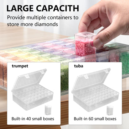 Diamond Painting Storage Containers with Lids - 40PCS Portable Transparent Plastic Set - Perfect for Diamond Art Storage, Diamond Art Supplies, Diamond Art Accessories & Diamond Art Kits for Beginners
