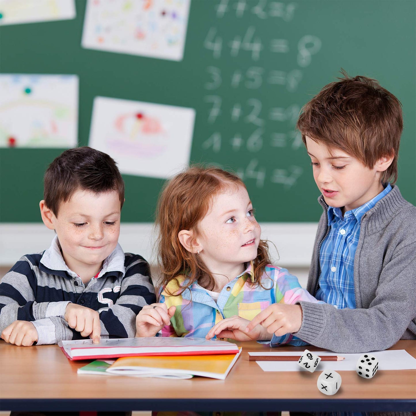 Gejoy 18 Pieces Teaching Dice Set, Include Math Operation, Number and Dot Dice for Math Teaching School Classroom Supplies