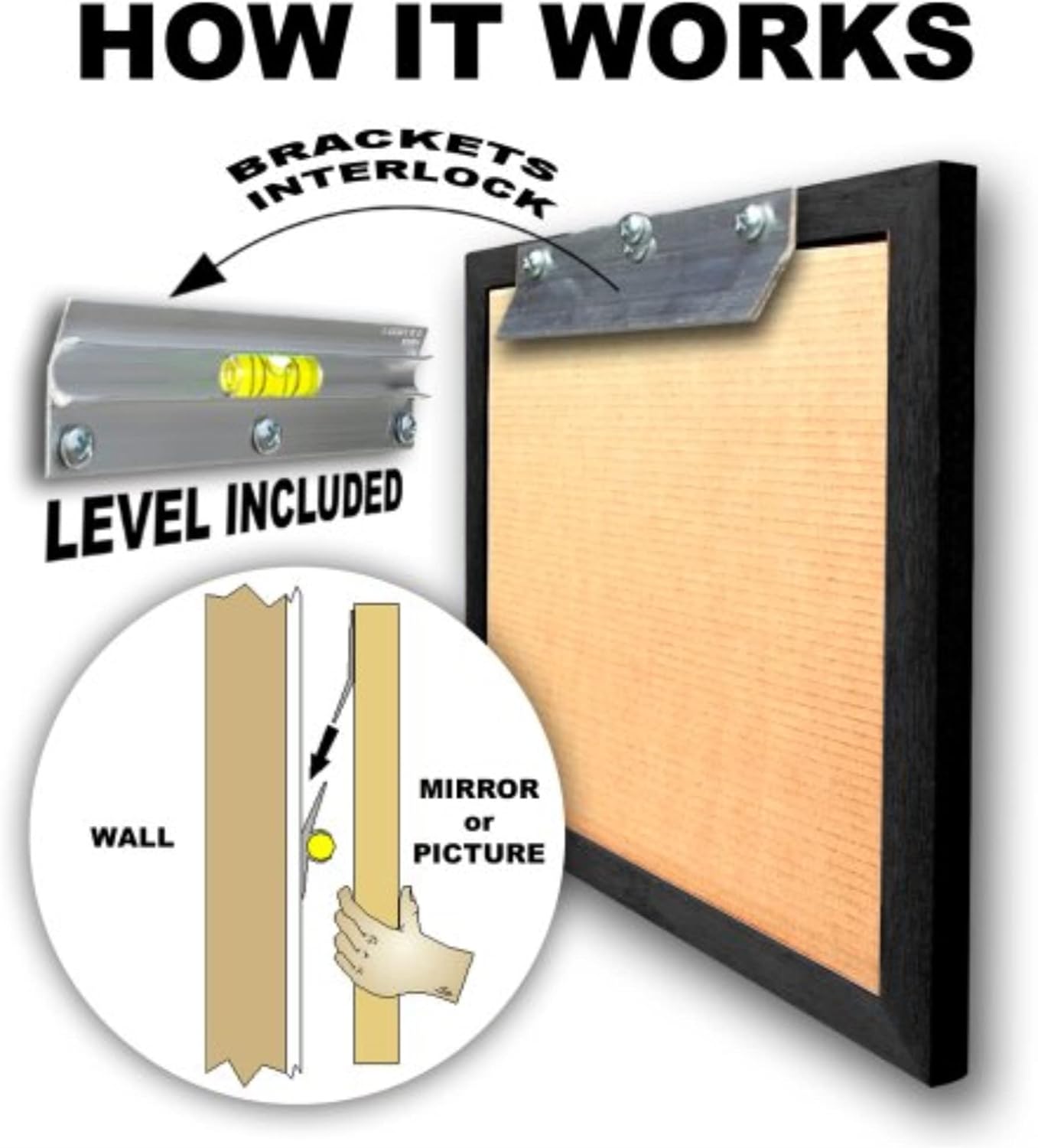 Hangman Products HP-10 Heavy-Duty Mirror and Picture Hanger, 10 Inch, Aluminum with Anchors & Screws