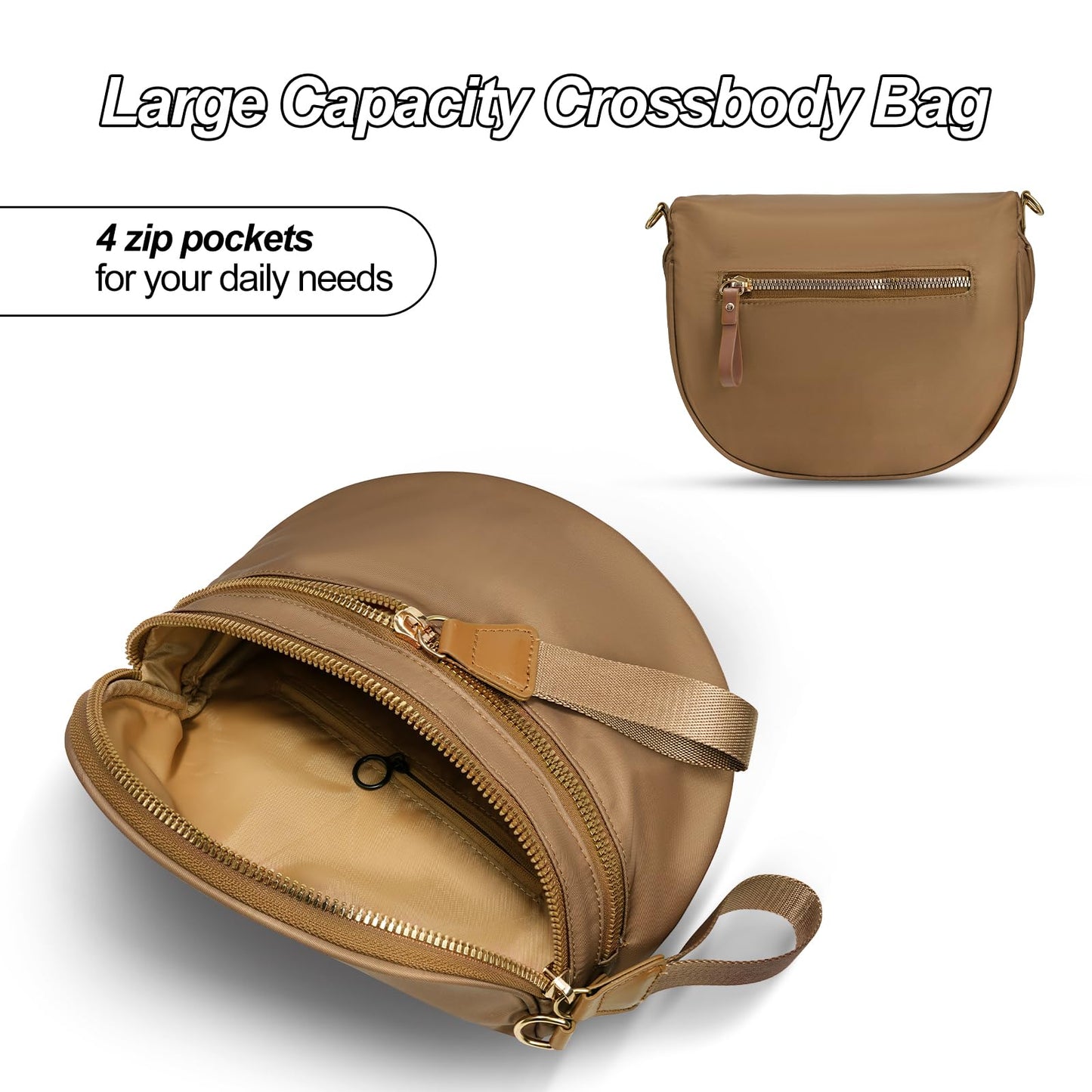 Checkered Crossbody Bag,Nylon Bum Bags for Women Crossbody,Spacious Sling Bag Purse Fanny Packs with Shoulder Strap