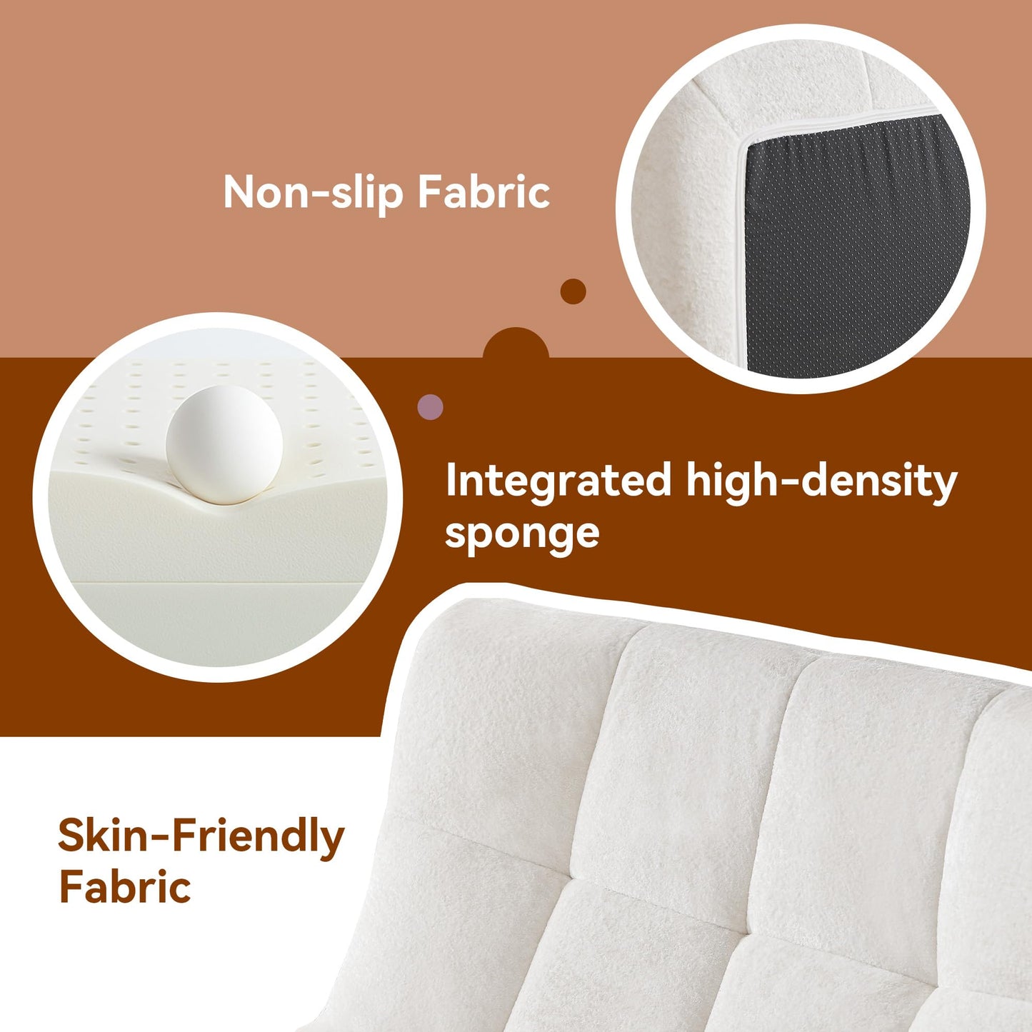 Bean Bag Chair With Footrest,Integrated Sponge Lounge Chair,Comfortable Bean Bag Sofa with Backrest, Faux FurBeanBagChair forAdultsandKids, Ideal for Bedrooms,Living Rooms,and Apartments(White)