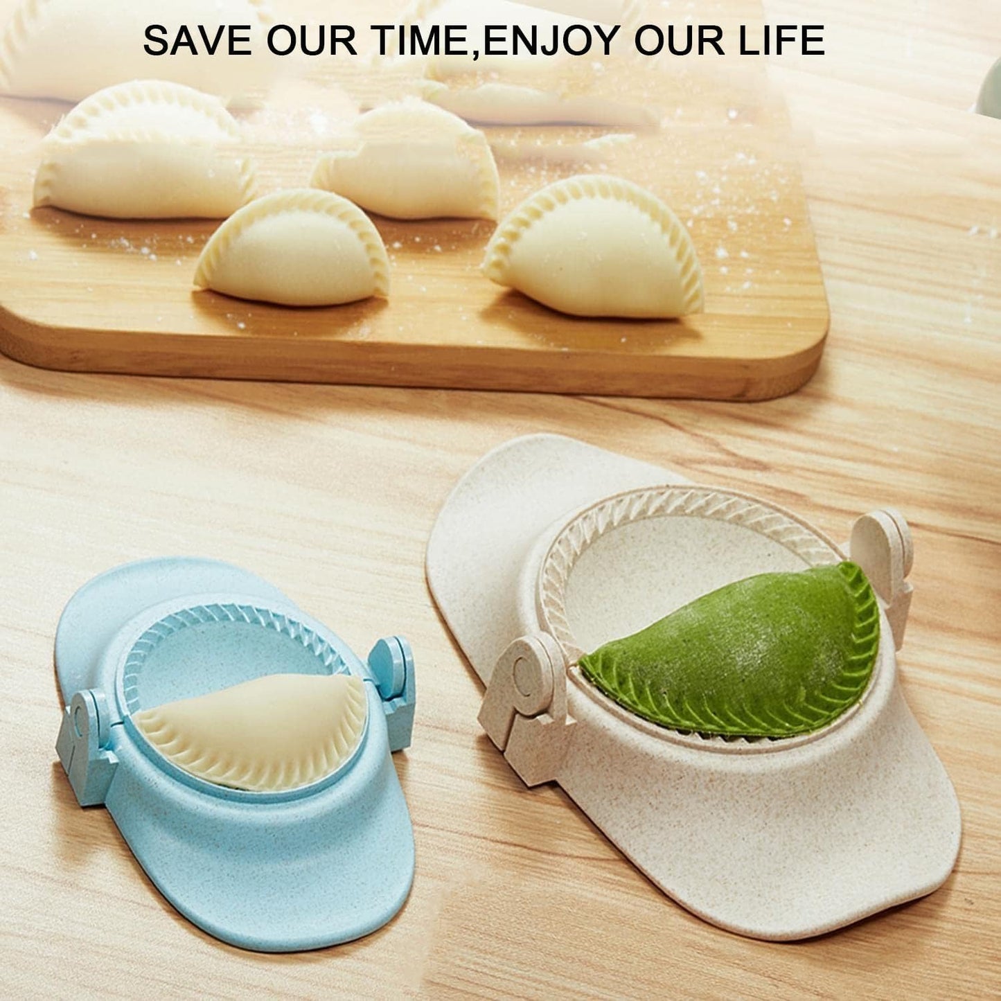 3 Sizes Empanada Maker Press, Multiple Size Dumpling Maker Set with Dough Cutter, Dumpling Mold Set for Pierogi, Pastelitos, Calzone, Turnovers, Chinese Dumpling (4.2"/3"/2.6")