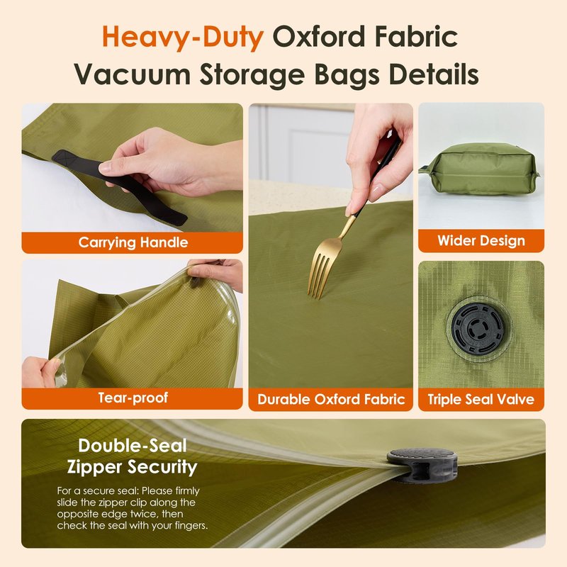 Bfhosehold Heavy Duty Vacuum Storage Bags with Electric Pump & Hand Compression, 4 Pack Vacuum Seal Bags for Clothing, Bedding, Space Saver Bags Includes Smart QR Code for Inventory Tracking