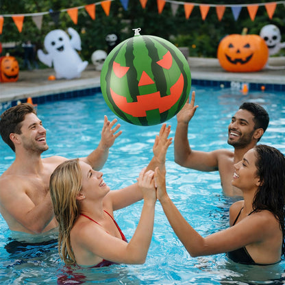 Jenaai 3 Pcs 16 Inch Large Watermelon Beach Balls Summer Halloween Inflatable Decorations Jack O Melon Face Watermelon Pool Balls Summer Halloween Party Favors