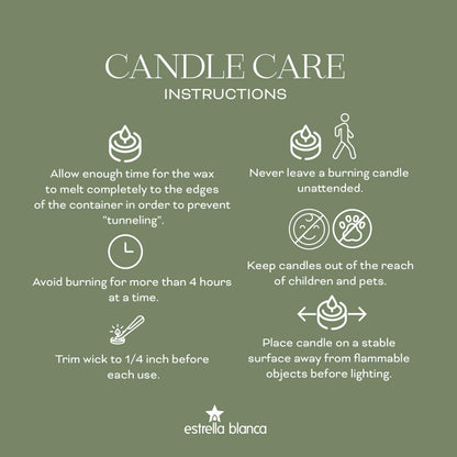 Estrella Blanca 7oz Eucalyptus and Sage Scented Candle, Candles for Home Scented, Soy Blend Wax Candle, Gift for Women Men, Long Burning Candle
