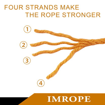 IMROPE 6mm x 200 Feet Orange Jute Rope, Twine for Gardening Tomato Climbing Plant Tie Floristry Crafts Gift Wrapping Packing Decor