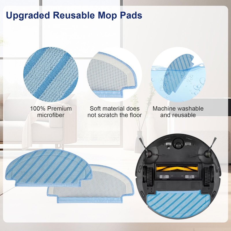 19 PCS Accessories Kit for ECOVACS DEEBOT N10 PLUS/ T9+/ N8 PRO+/ N8+/ T8AIVI+/ T8+ Robot Vacuum, Replacement Parts Main Brush, Side Brush, Filter, Mop pads, Dust Bag