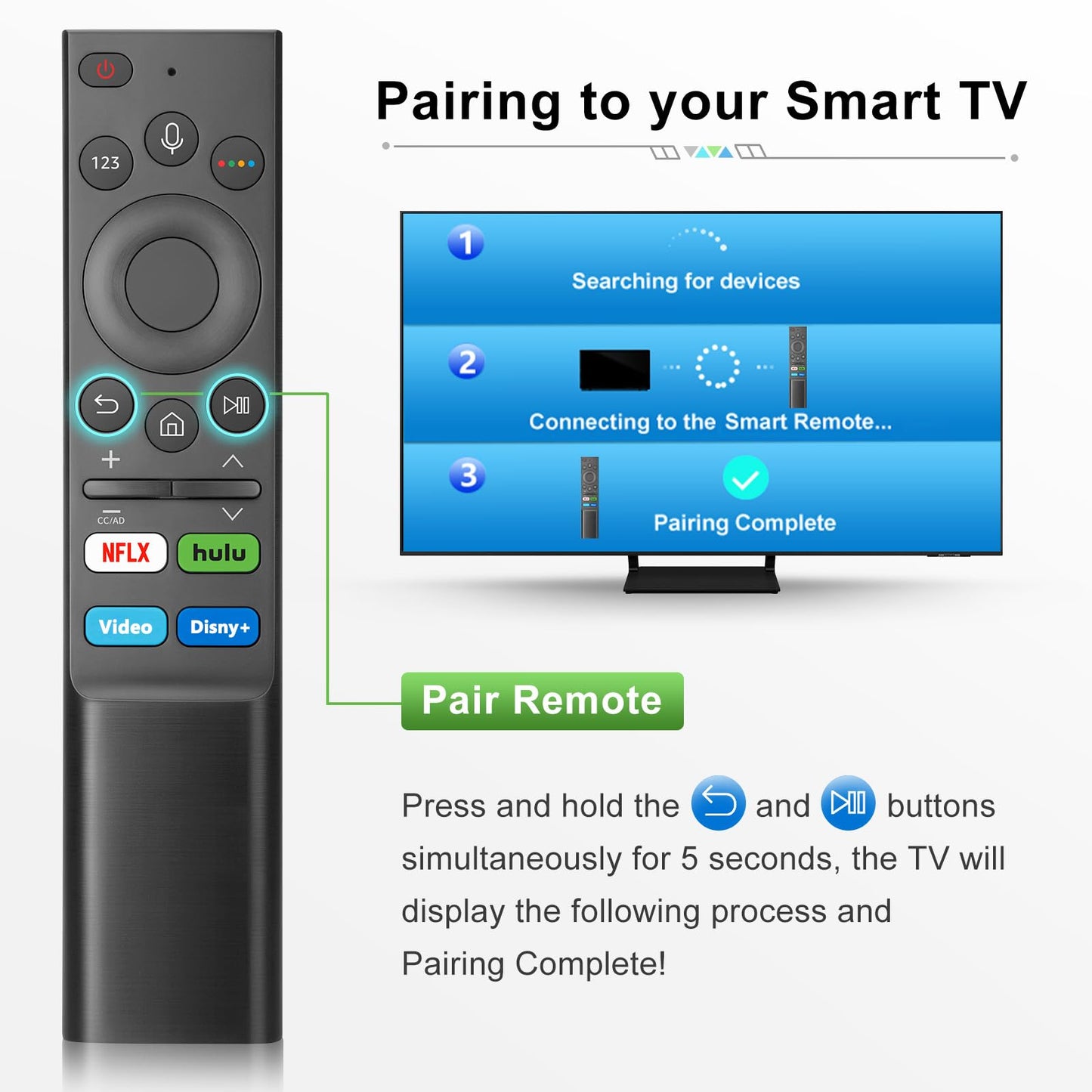 Replacement for Google-Chromecast-Remote, for Chromecast with Google TV Remote 4K/HD & Google TV Streamer 4K(Only for Snow Chromecast Google)