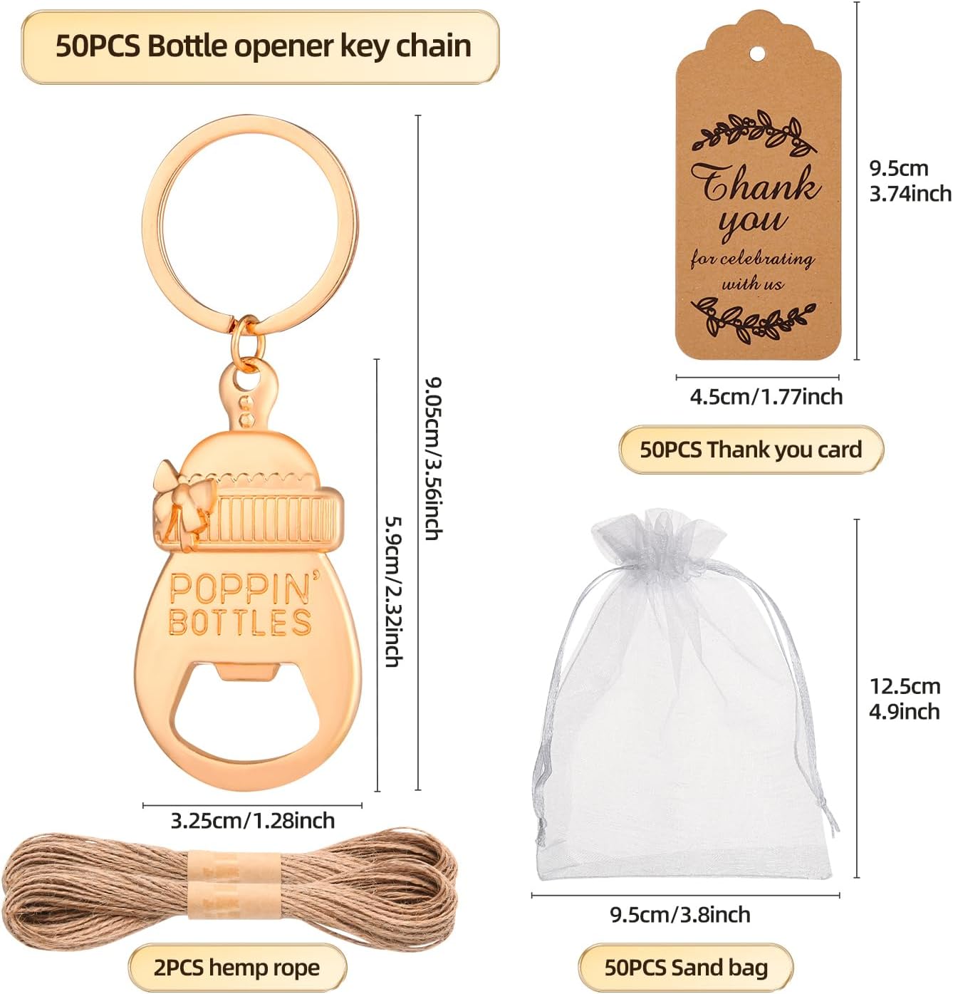 KBDHYY 50Pcs Popping Bottle Openers Baby Shower Party Favors for Guests, Bottle Opener Return Gift and Souvenirs