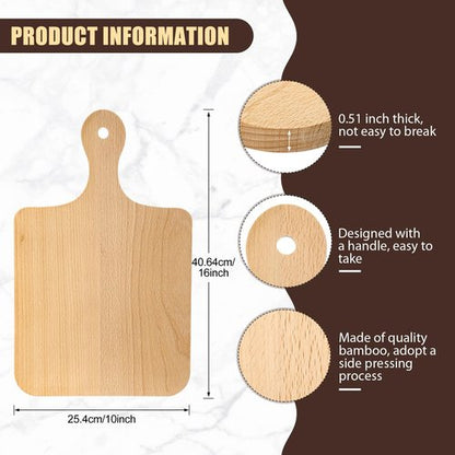 Lounsweer 6 Pcs Thicken Cutting Board Bulk Wood Board for Chopping Serving Charcuterie Material for Laser Engraving Mother' Day Wedding Housewarming Gift