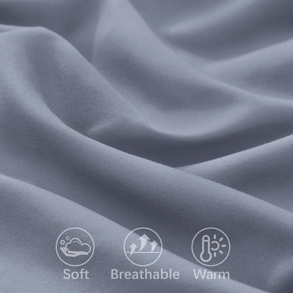Horbaunal 2 Pack Microfiber Pillow Cases, Silver Grey Travel Elastic Band Bed Pillowcases, 1800 Thread Count Soft Pillow Covers for Standard & Queen Size, 20 x 26 Inches