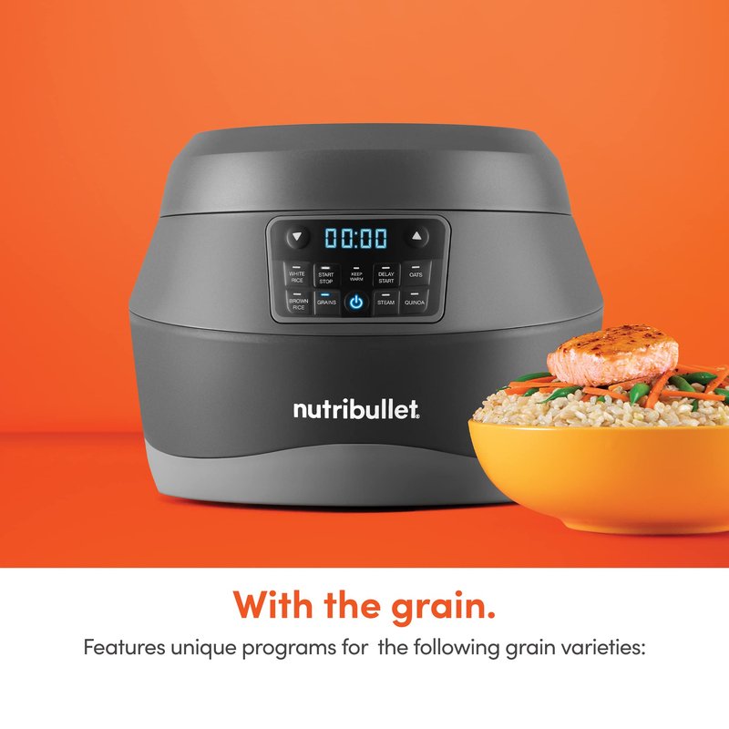nutribullet EveryGrain Cooker, 11"D x 11"W x 9"H