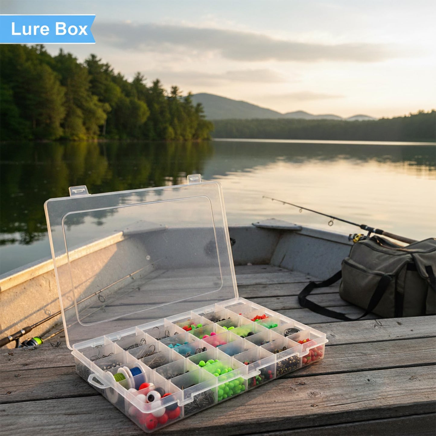 Guyuyii 4 Pack 36-Grid Clear Plastic Organizer Box with Adjustable Dividers | BPA-Free Storage Container for Earrings, Jewelry & Fishing Lures | Durable Case for Screws & Small Hardware (No Handle)