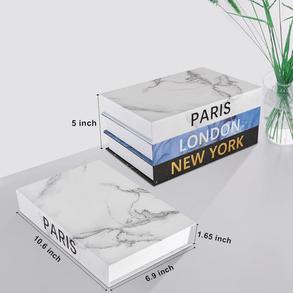 Set 3 Home Decorative Books: Faux Book for Decoration Storage Box for Coffee Table Decor Book, of Stacked Books