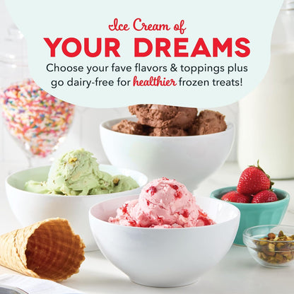 2 Dash Deluxe Gelato & Ice Cream Maker - HomeMade Dessert Maker with One-Touch Churning - Space-Saving Design & Easy