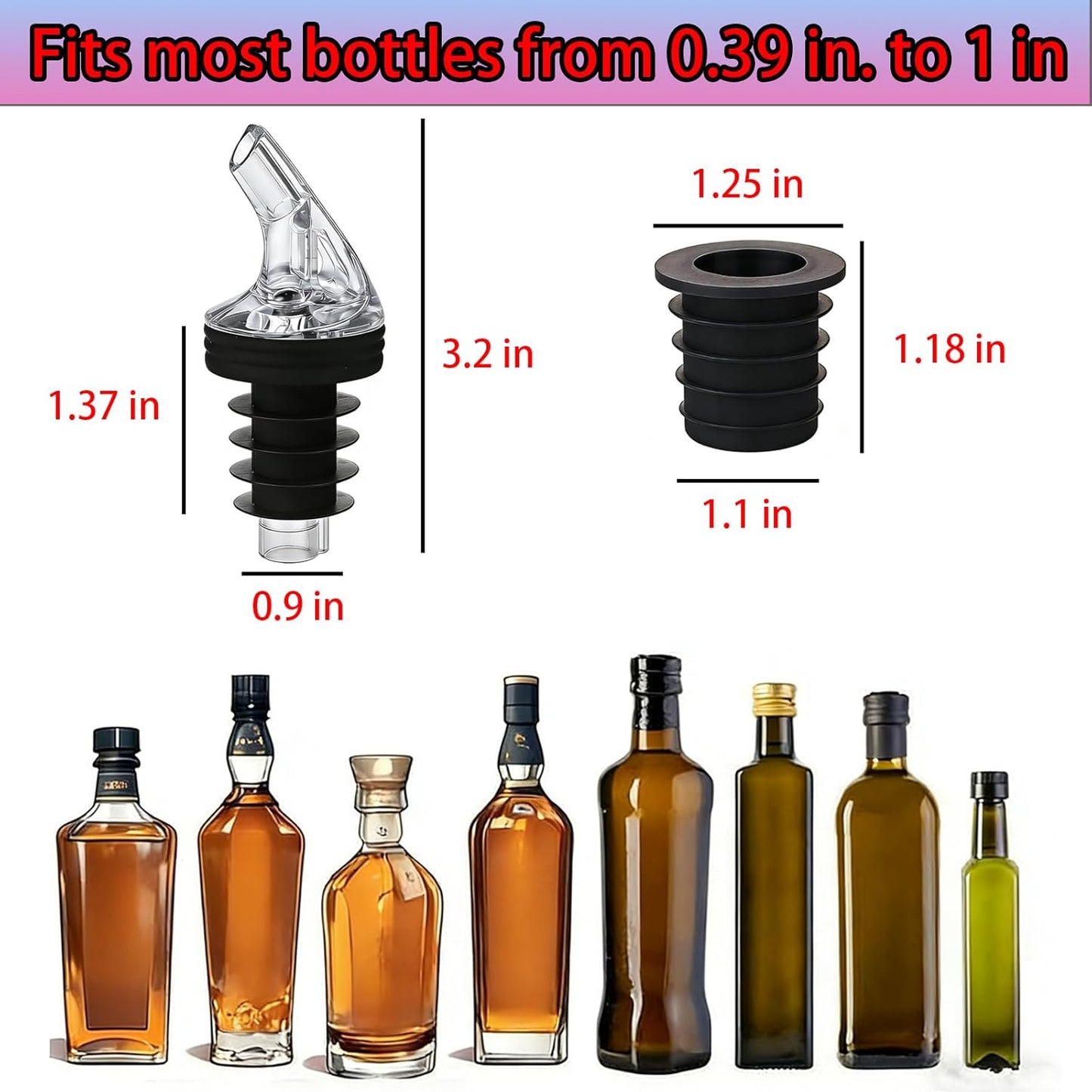 ziHenryDa 2-piece 4 Olive Oil Pour Spout for Olive Oil Dispenserfor big-small bottle olive oil dispenser