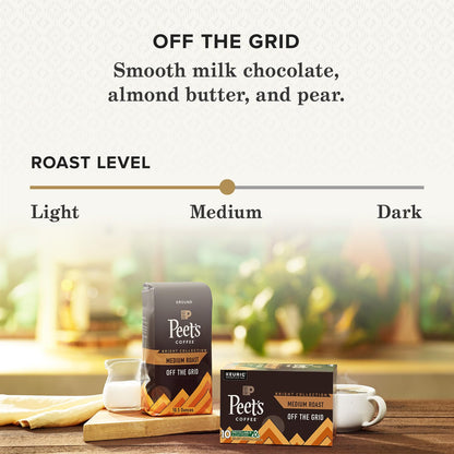 Peet's Coffee Medium Roast K-Cup Pods - 100% Arabica Coffee, 60 Count (6 Boxes of 10 Pods)