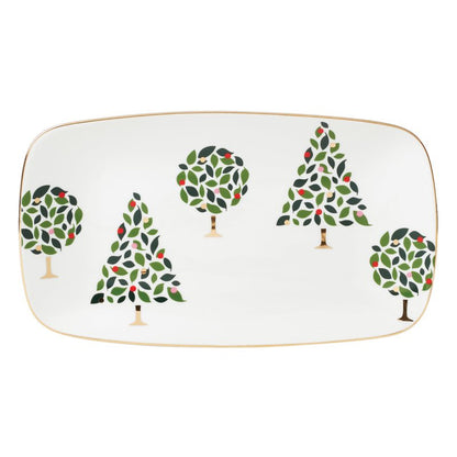 kate spade new york Evergreen Hors D'oeuvres Tray, 1 Count, White, Christmas & Holiday Hosting