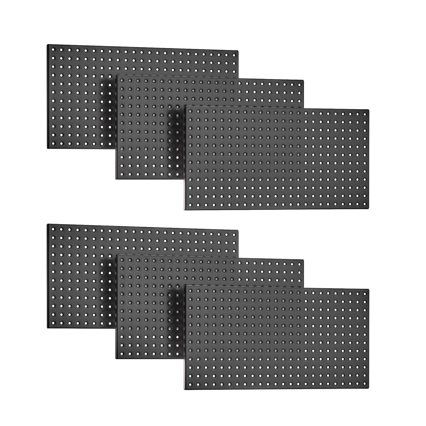 EVERHANGER Metal Pegboard Panels 24" x 12", Heavy Duty Steel Peg Boards for Garage, Pegboard Wall Organizer for Tool Storage and Organization, Black, 6 Pack