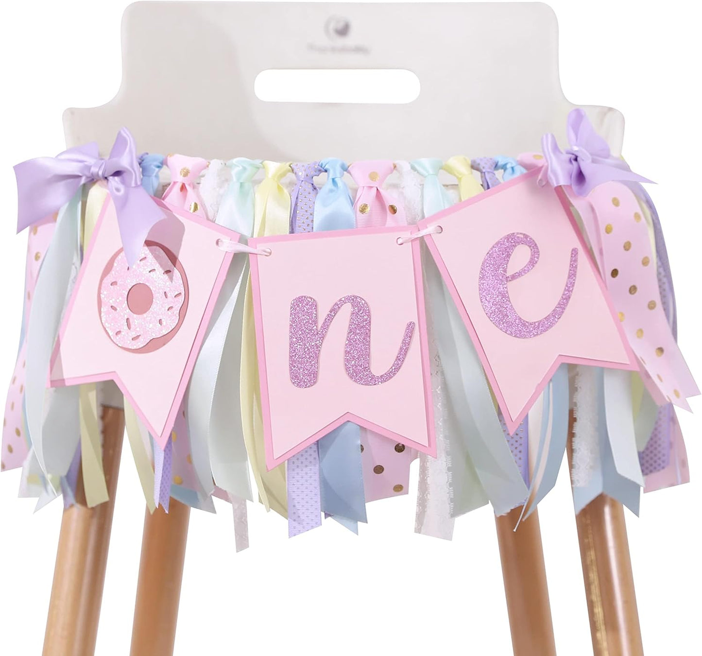 Agkvw 1st Donut High Chair Banner for Birthday - Sweet One Cake Smash Decorations, Grow Up Theme