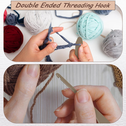 Solsew 3 Pcs Double Ended Threading Hook Plastic Loom Hook Tool for Sweater Scarf Tapestry Knitted Crafts