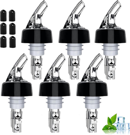 '-1 oz 30 mL) Set 6,Pour Automatic Measured Bottle Pourer (about of Spouts for Liquor Bottles with Dust Caps,Measure