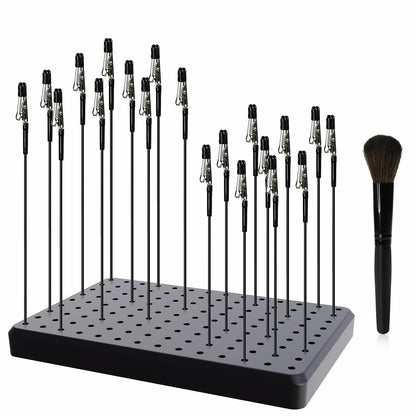 1PC Painting Stand Base and 1PC Cleaning Brush 10PCS 7.3inch Alligator Clip Stick and 10PCS 5.9inch Alligator Clip Stick Set Modeling Tools for Airbrush Hobby Model Parts